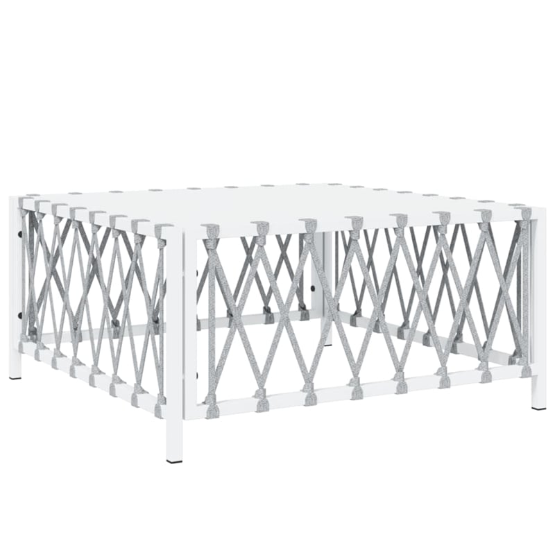 Afuera Living Contemporary 9 Piece Steel Garden Lounge Set in White/Gray