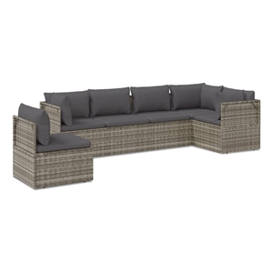 Afuera Living Contemporary 6 Piece Steel Garden Lounge Set in Gray