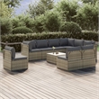 Afuera Living 10 Piece Poly Rattan Garden Lounge Set in Gray