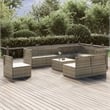 Afuera Living 10 Piece Poly Rattan Garden Lounge Set in Gray