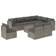 Afuera Living 10 Piece Poly Rattan Garden Lounge Set in Gray