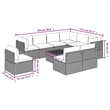 Afuera Living 10 Piece Poly Rattan Garden Lounge Set in Gray