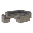 Afuera Living 10 Piece Poly Rattan Garden Lounge Set in Gray