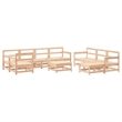 Afuera Living 10 Piece Wood Large Garden Lounge Set in Beige