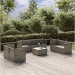 Afuera Living 8 Piece Poly Rattan Large Garden Lounge Set in Gray