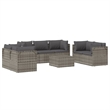 Afuera Living 8 Piece Poly Rattan Large Garden Lounge Set in Gray