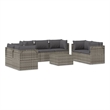 Afuera Living 8 Piece Poly Rattan Large Garden Lounge Set in Gray