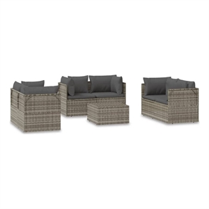 Afuera Living Contemporary 7 Piece Synthetic Poly Rattan Lounge Set