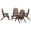 Afuera Living Contemporary 5 Piece Wood Medium Garden Lounge Set