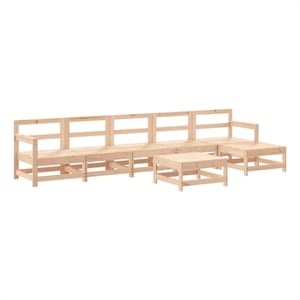 Afuera Living 7 Piece Wood Large Garden Lounge Set in Natural