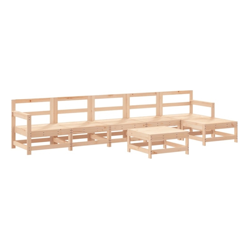 Afuera Living Contemporary Durable Wood Large Garden Lounge Set