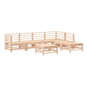 Afuera Living Contemporary 7 Piece Wood Large Garden Lounge Set