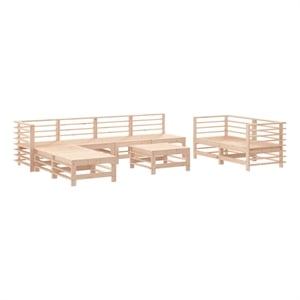 Afuera Living 9 Piece Wood Large Garden Lounge Set in Natural