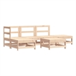 Afuera Living Contemporary 6 Piece Wood Garden Lounge Set in Natural