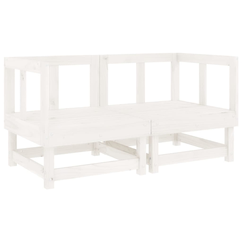 Afuera Living Contemporary Wood Large Garden Lounge Set in White