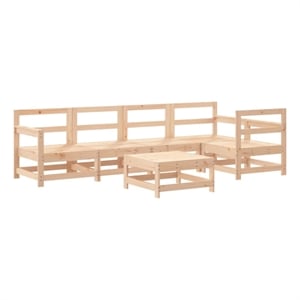 Afuera Living 6 Piece Wood Large Garden Lounge Set in Natural