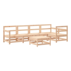 Afuera Living Contemporary 6 Piece Wood Garden Lounge Set in Natural
