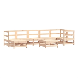 Afuera Living 8 Piece Wood Large Garden Lounge Set in Natural