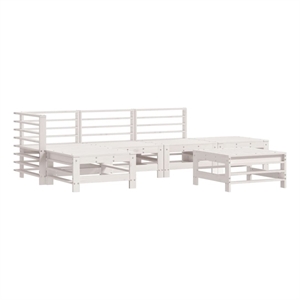 Afuera Living 6 Piece Wood Medium Garden Lounge Set in White