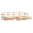 Afuera Living 7 Piece Wood Large Garden Lounge Set in Natural