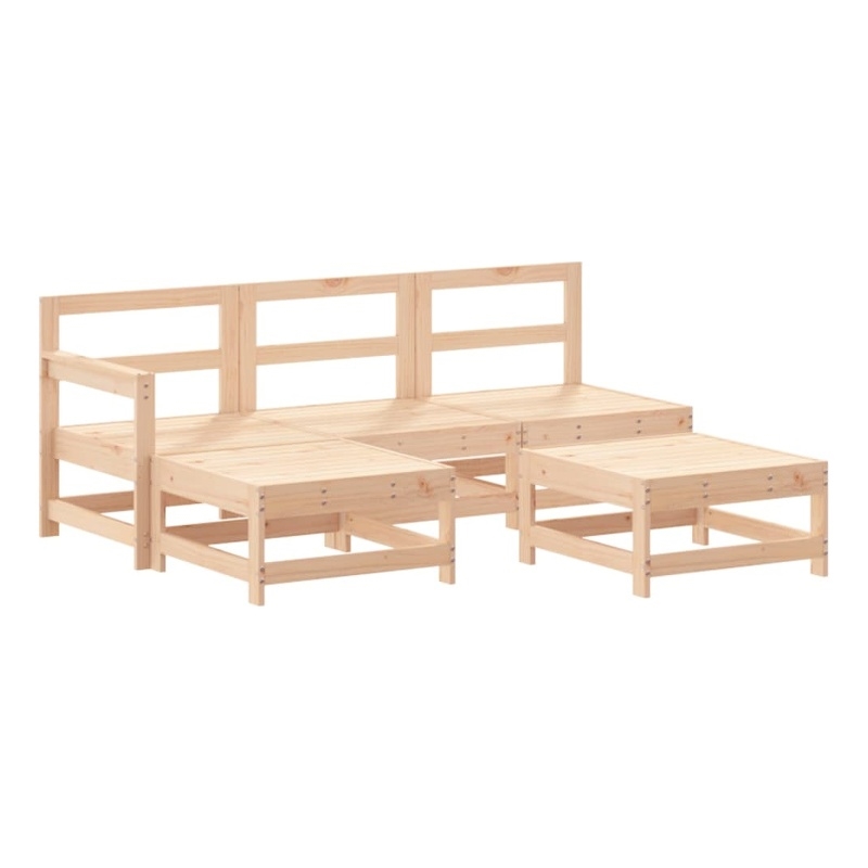 Afuera Living 5 Piece Wood Large Garden Lounge Set in Natural