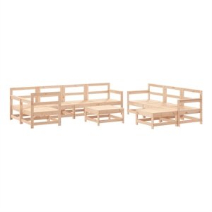 Afuera Living 10 Piece Wood Large Garden Lounge Set in Natural