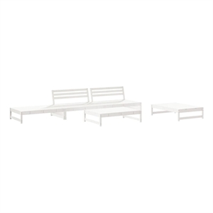 Afuera Living Contemporary 6 Piece Wood Large Garden Lounge Set in White