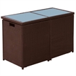 Afuera Living Contemporary 3 Piece Steel Furniture Set in Brown/Cream