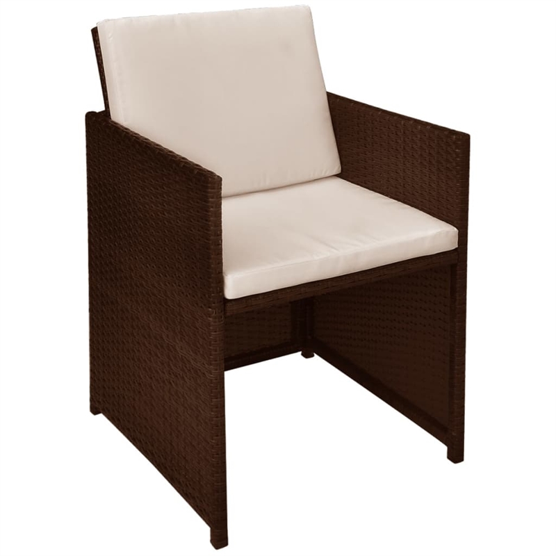 Afuera Living Contemporary 3 Piece Steel Furniture Set in Brown/Cream