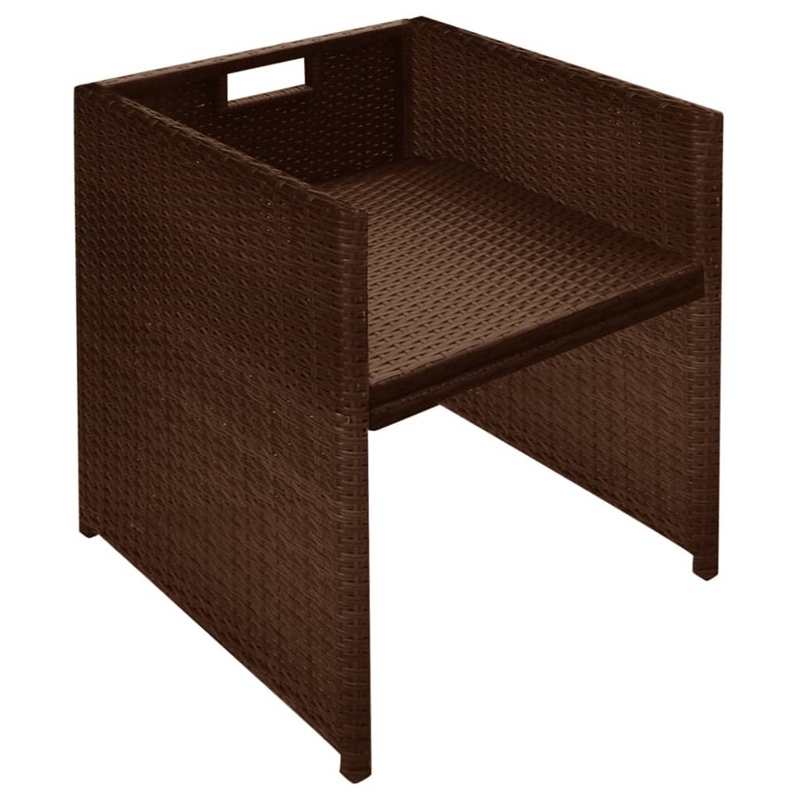 Afuera Living Contemporary 3 Piece Steel Furniture Set in Brown/Cream