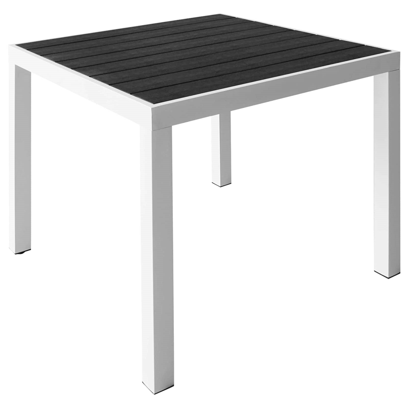 Afuera Living Contemporary Metal Patio Dining Set in Black/White