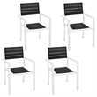 Afuera Living Contemporary Metal Patio Dining Set in Black/White