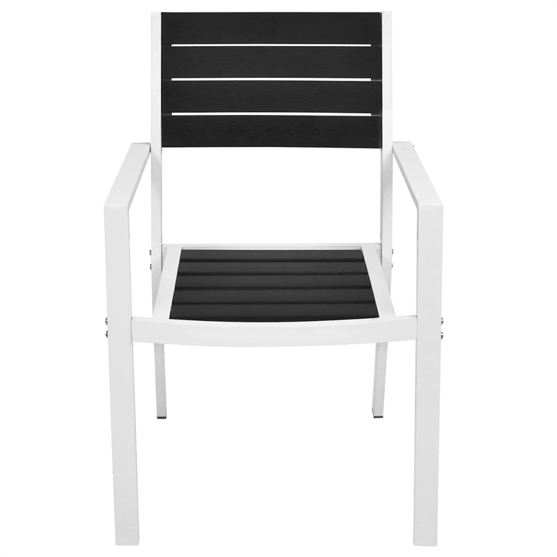 Afuera Living Contemporary Metal Patio Dining Set in Black/White