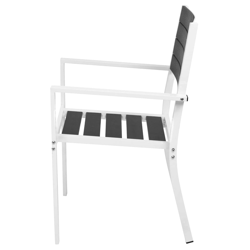Afuera Living Contemporary Metal Patio Dining Set in Black/White