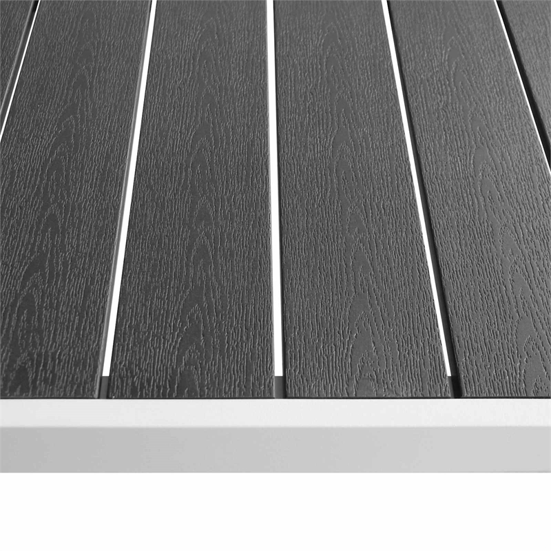 Afuera Living Contemporary Metal Patio Dining Set in Black/White