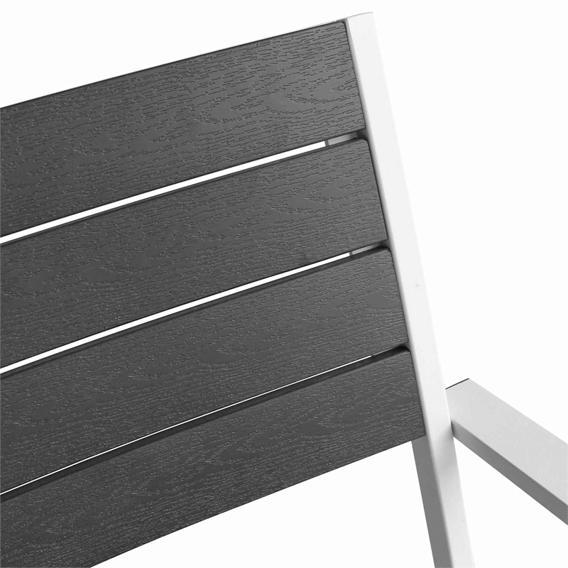 Afuera Living Contemporary Metal Patio Dining Set in Black/White