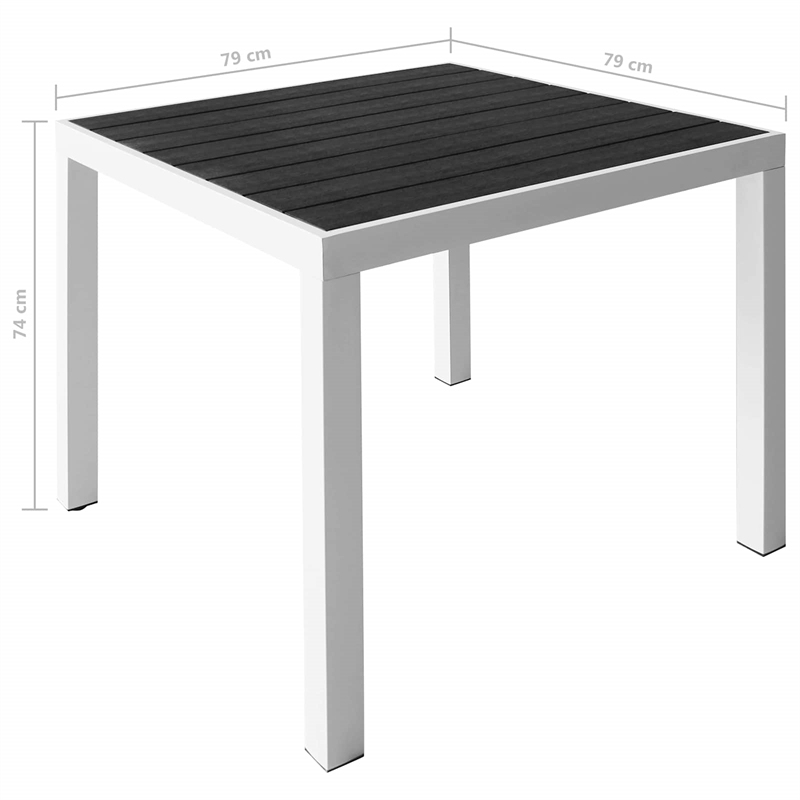 Afuera Living Contemporary Metal Patio Dining Set in Black/White