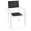 Afuera Living Contemporary Metal Patio Dining Set in Black/White