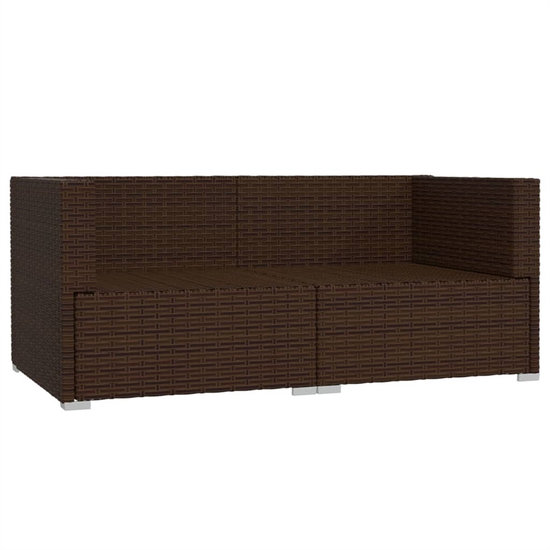 Afuera Living Contemporary Synthetic Poly Rattan Sofa in Green/Brown