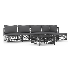 afuera living contemporary steel garden lounge set in anthracite