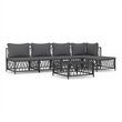 Afuera Living Contemporary Steel Garden Lounge Set in Anthracite