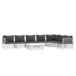 Afuera Living Contemporary 8 Piece Steel Lounge Set in White