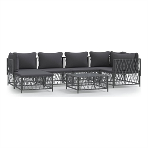 afuera living contemporary steel garden lounge set in anthracite