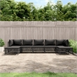 Afuera Living Contemporary 7 Piece Steel Garden Lounge Set in Anthracite