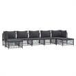 Afuera Living Contemporary 7 Piece Steel Garden Lounge Set in Anthracite