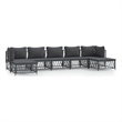 Afuera Living Contemporary 7 Piece Steel Garden Lounge Set in Anthracite