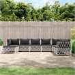 Afuera Living Contemporary Metal Garden Lounge Set in White/Gray