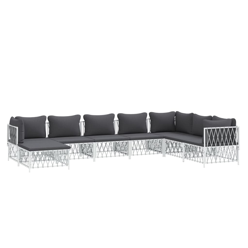Afuera Living Contemporary Metal Garden Lounge Set in White/Gray
