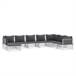 Afuera Living Contemporary Metal Garden Lounge Set in White/Gray