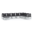 Afuera Living Contemporary Metal Garden Lounge Set in White/Gray